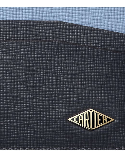 Cartier Blue Leather Losange Two-Tone Bifold Card Holder for men
