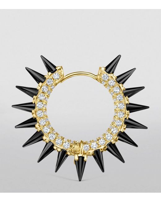Maria Tash Metallic Moissanite Mohawk And Diamond Pavé Hoop Earring