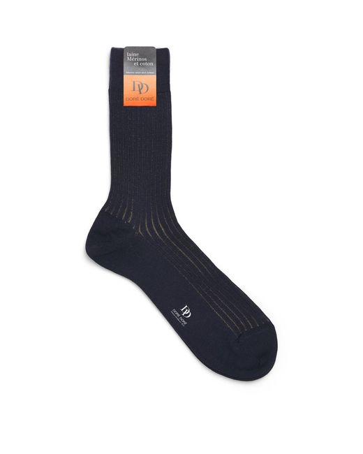 Doré Doré Blue Wool-Blend Vanisé Socks for men