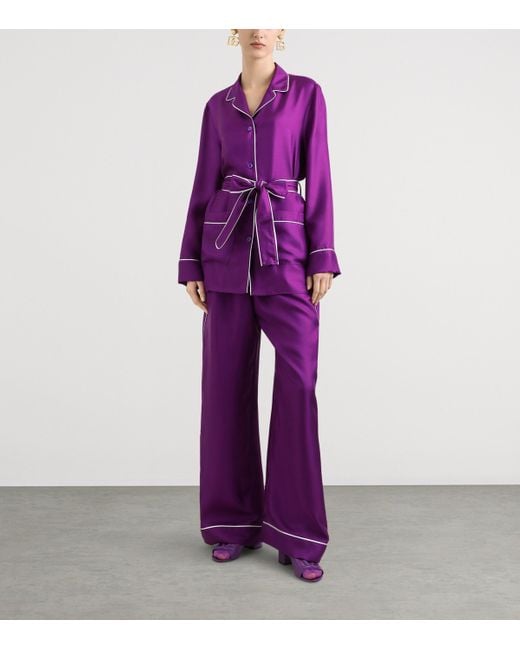 Dolce & Gabbana Purple Silk Trousers