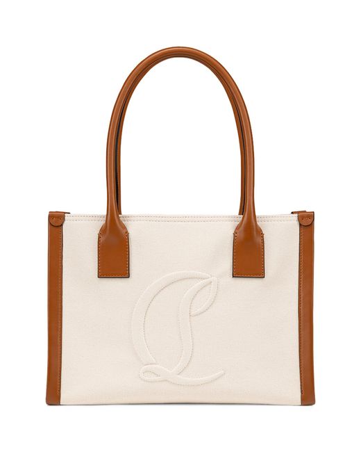 Christian Louboutin White By My Side Small Canvas Tote Bag