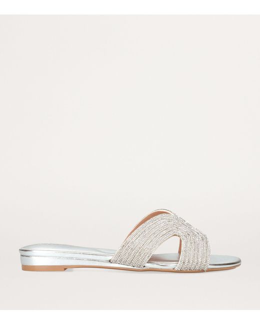 Carvela Kurt Geiger Metallic Crystal-embellished Gala Mules