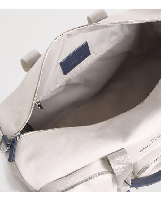 Paul & Shark White Cotton-Blend Canvas Duffle Bag for men