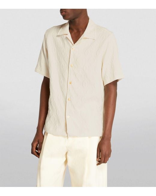 NN07 White Tonal Pattern Shirt for men