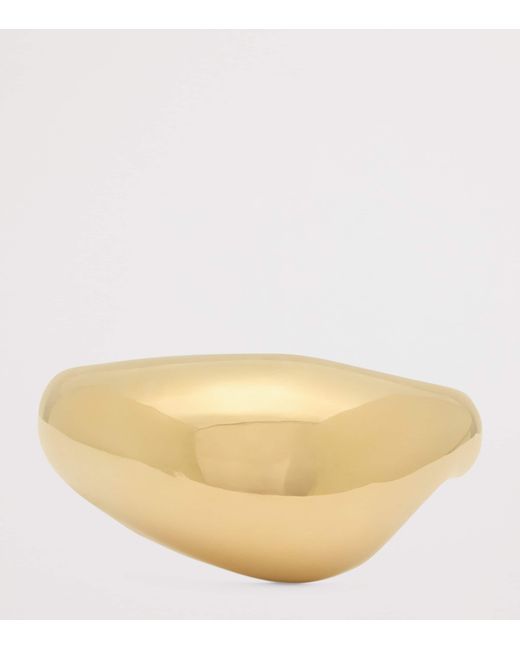 Saint Laurent Metallic Brass Teardrop Dome Cuff