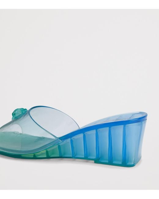 Kurt Geiger Blue Maddison Wedge Mules