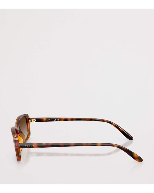 Vogue Brown Tortoiseshell Rectangular Sunglasses