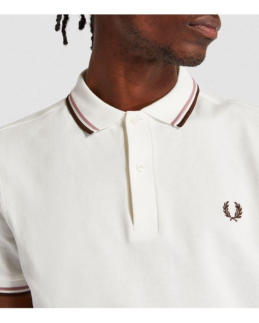Fred Perry White Twin Tipped Polo Shirt for men