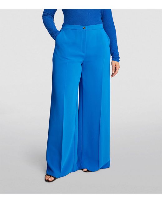 Marina Rinaldi Blue Wide-leg Tailored Trousers