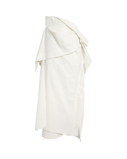 Issey Miyake White Collapsing Sculpture Maxi Skirt