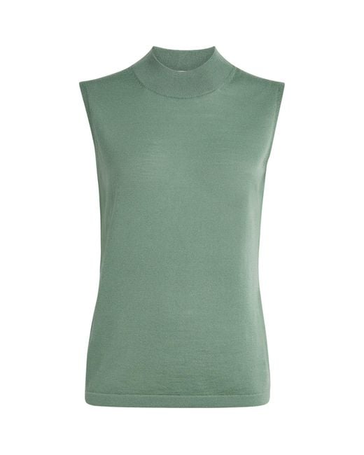 Falke Green Merino Wool Sleeveless Top
