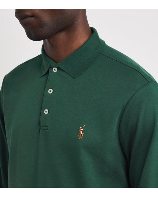 Polo Ralph Lauren Green Cotton Long-Sleeve Polo Shirt for men