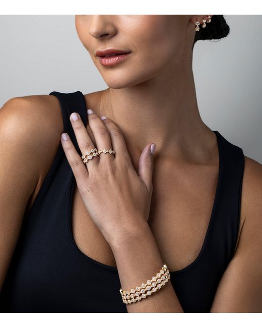David Morris Metallic And Diamond Triolette Oval Bangle