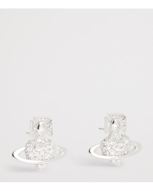 Vivienne Westwood White Embellished Agnatha Earrings
