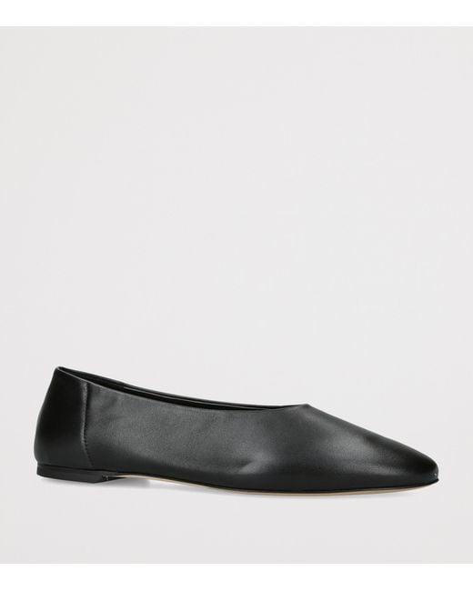 Totême Black Leather Slip Ballet Flats