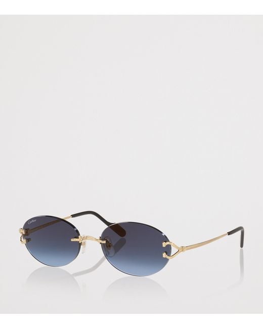 Cartier Blue Metal 06L001806 Round Sunglasses