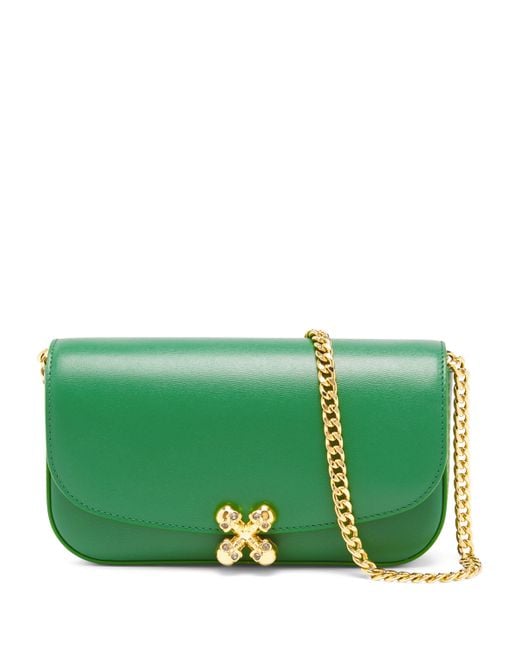 Alexander McQueen Green Small Skull Flower Cross-Body Bag