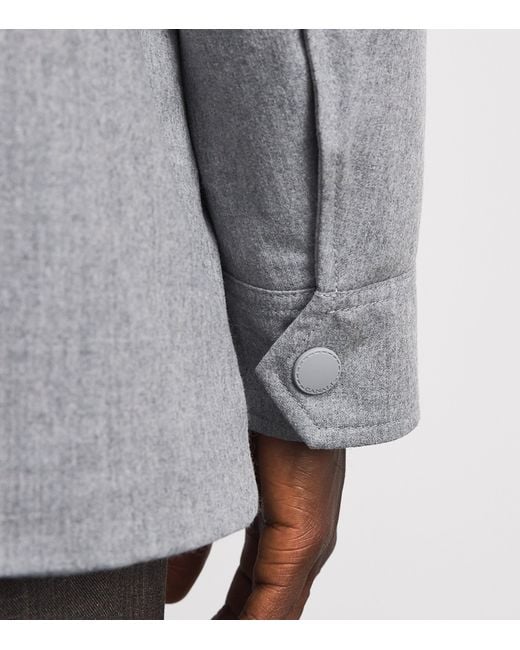 Canali Gray Wool Field Jacket for men