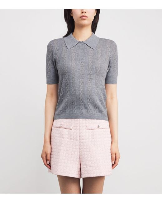 Sandro Gray Wool Polo Sweater
