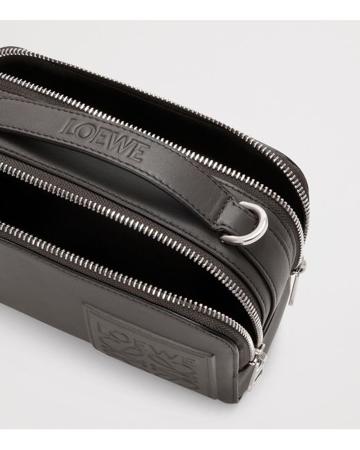 Loewe Black Mini Leather Patch Camera Bag for men