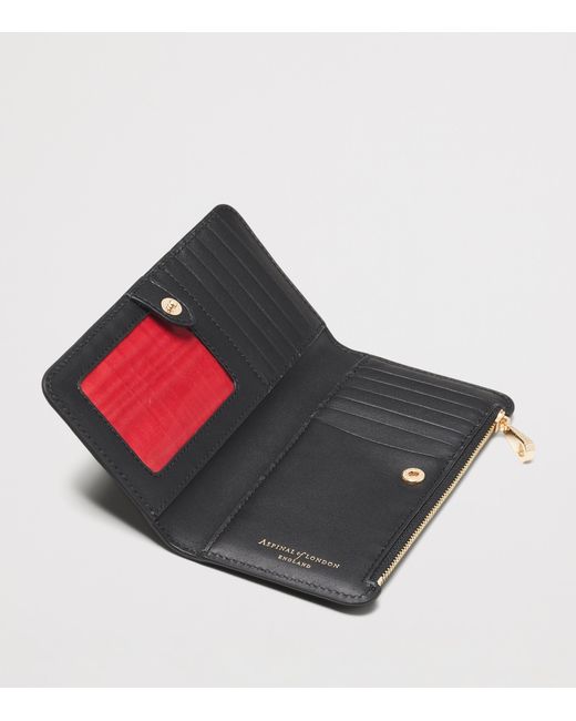 Aspinal Black Large Grained Leather Mayfair Purse