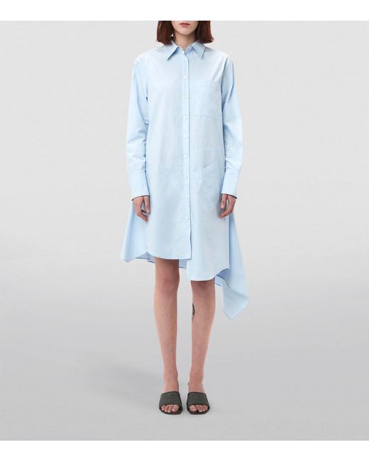 J.W. Anderson Blue Asymmetric Midi Shirt Dress