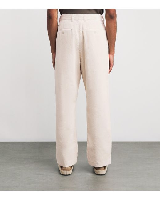 NN07 White Organic Cotton Corduroy Paw Trousers for men