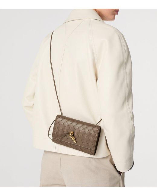 Bottega Veneta Metallic Leather Intrecciato Andiamo Shoulder Bag