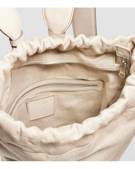 Zegna Natural Oasi Linen-leather Backpack for men