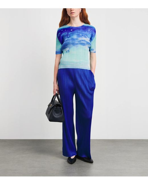 Pleats Please Issey Miyake Blue Sea Bubble Top