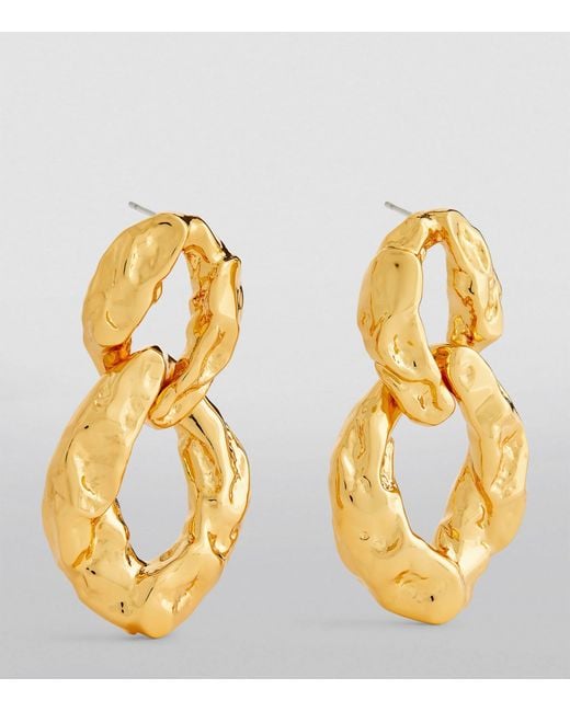 Alexis Metallic Gold-plated Double-link Brut Earrings