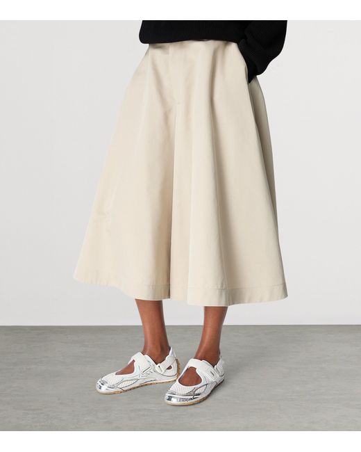 Bottega Veneta White Fabric And Faux Leather Mary Jane Sneakers