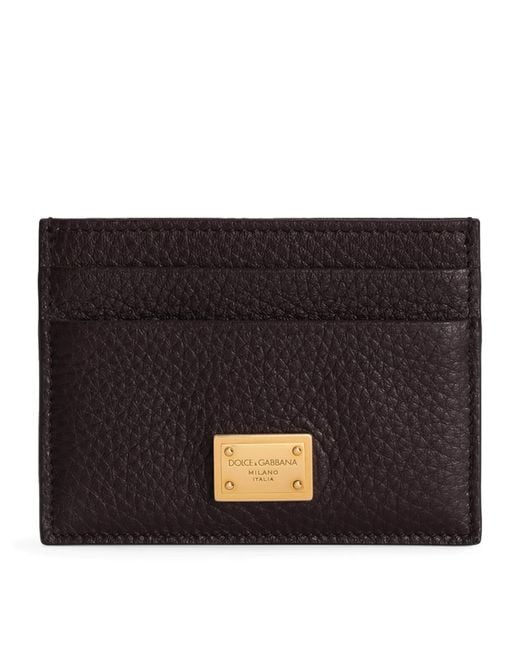 Dolce & Gabbana Black Leather Logo Card Holder