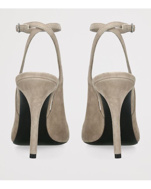 Alaïa White Suede Decollete Slingback Pumps 90
