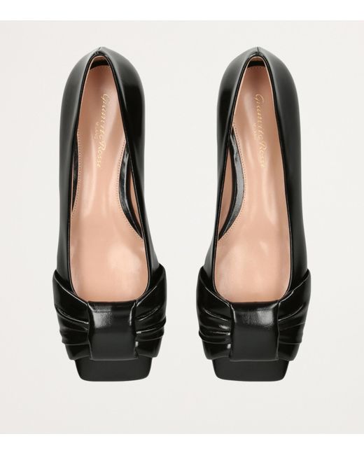 Gianvito Rossi Black Leather Paradi Ballet Flats