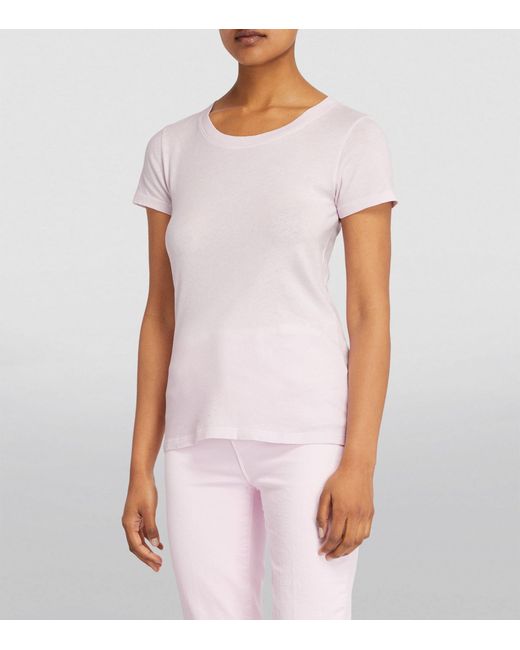 L'Agence Pink Cotton Cory T-shirt