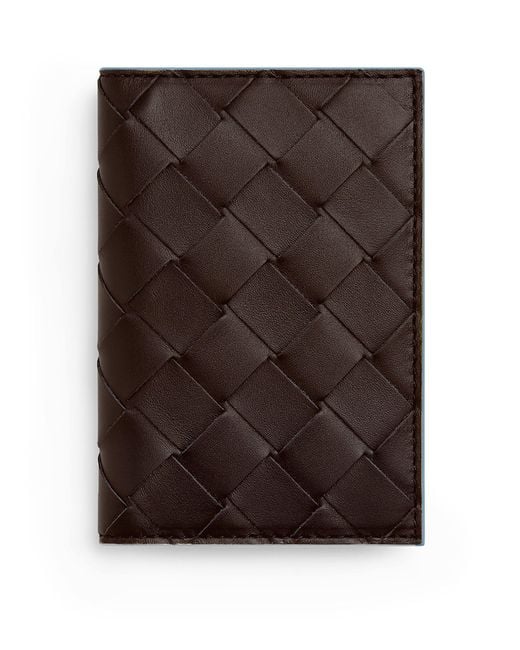 Bottega Veneta Brown Leather Intrecciato Card Holder for men