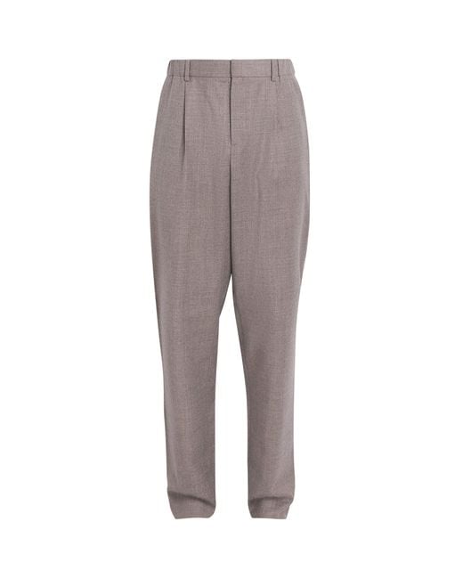 Agnona Gray Wool Slim Trousers for men