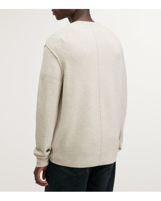 AllSaints White Crew-Neck Statten Sweater for men