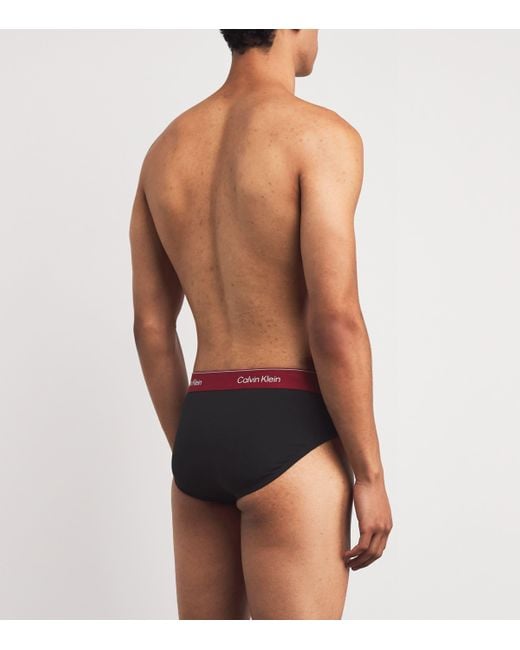 Calvin Klein Black Stretch-Cotton Hip Briefs for men