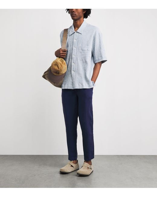 Polo Ralph Lauren Blue Linen Drawstring Prepster Trousers for men