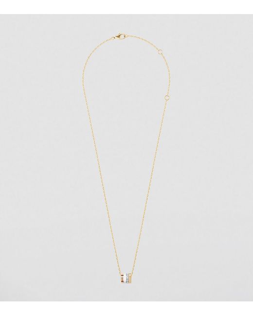 Boucheron Metallic Mixed And Diamond Quatre Edition Pendant Necklace