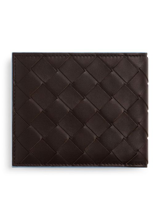 Bottega Veneta Black Leather Intrecciato Bifold Wallet for men