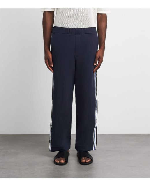 Commas Blue Crochet Stripe Sweatpants for men