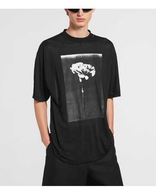 Balenciaga Black Graphic Print T-Shirt for men