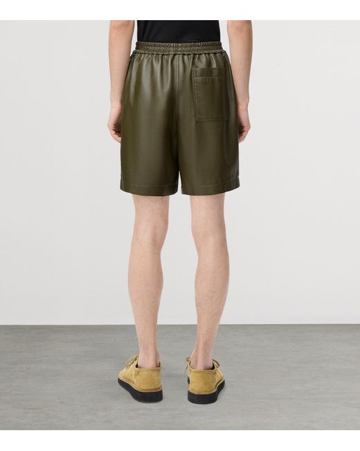 Loewe Green Leather Shorts for men
