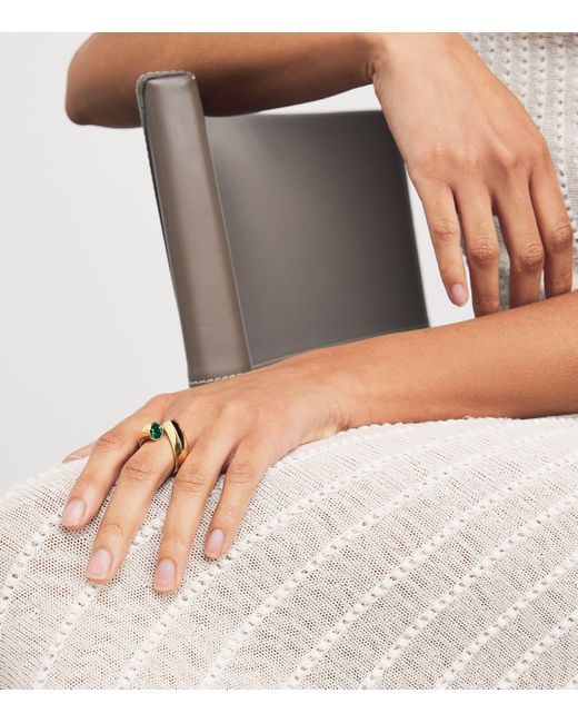 Tabayer Yellow And Emerald Oera Twist Ring