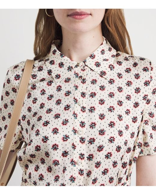 Claudie Pierlot White Floral Maxi Shirt Dress