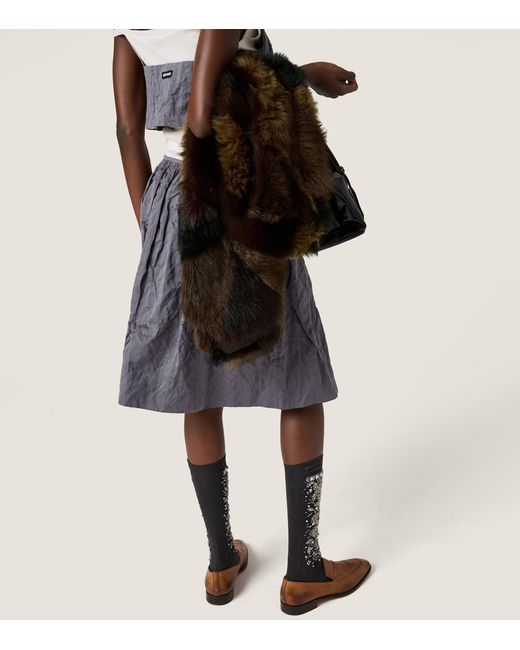 Miu Miu Black Shearling Patchwork Stole