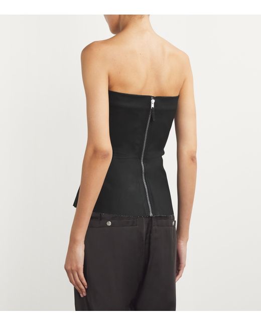 Rick Owens Black Coated Denim Top